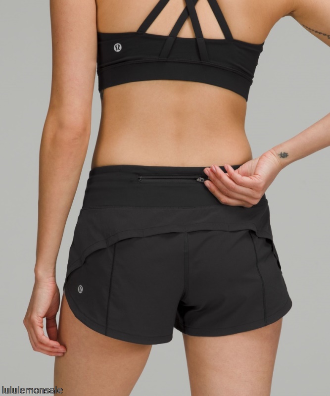 Lululemon Damen DELULU357 | Speed Up Low-rise Liniert Short 25 Schwarz